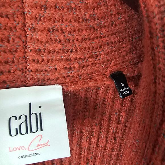 Cabi Oversized Shawl Collar Cardigan Sweater Rust Brown Size S - Picture 3 of 7